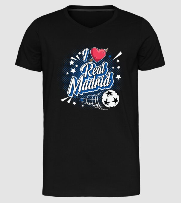 Popart RealMadrid model negru pe tricou