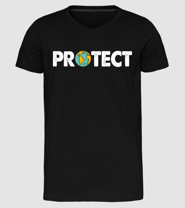 Protect earth model negru pe tricou