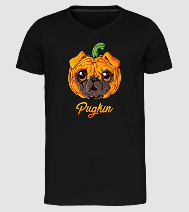 Pugkin model negru pe tricou