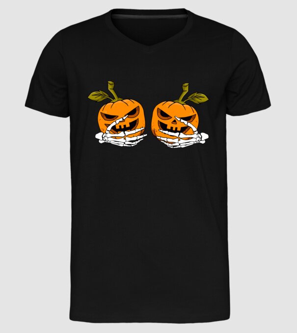 Pumpkin titts model negru pe tricou