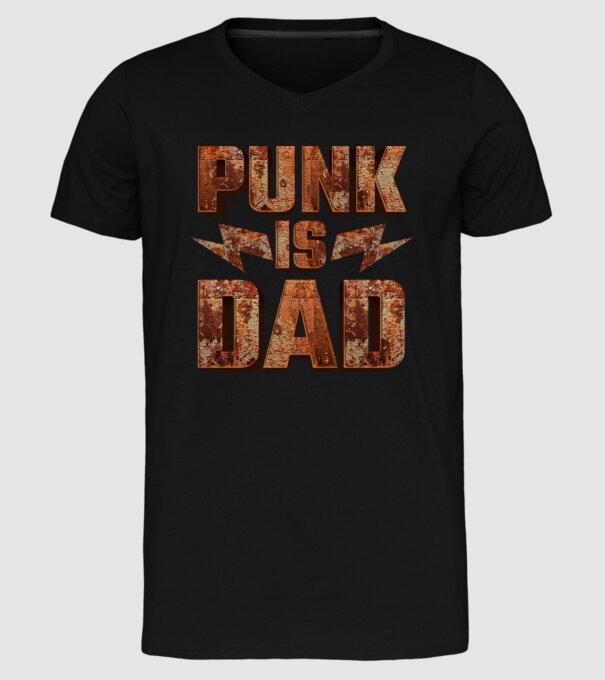 PUNK IS DAD model negru pe tricou