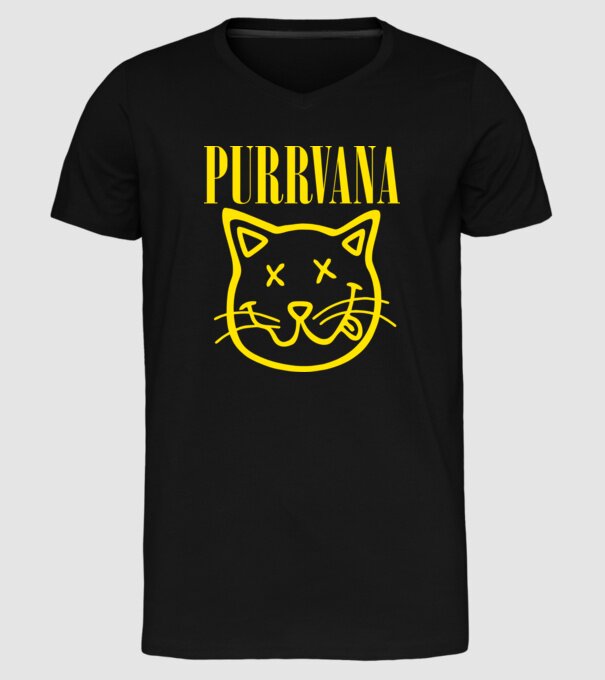 PURRVANA model negru pe tricou