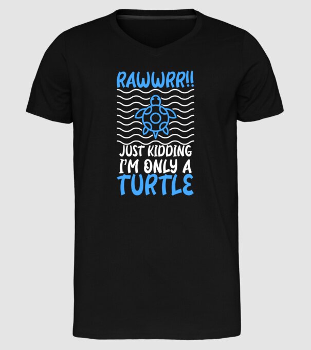 Rawwr turtle model negru pe tricou