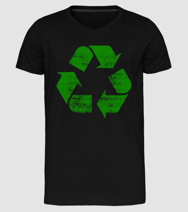 RECYCLE model negru pe tricou