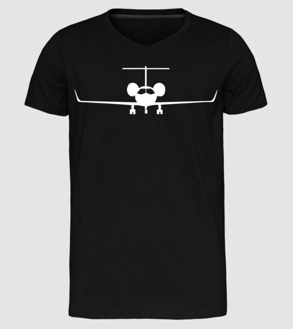 avion model negru pe tricou