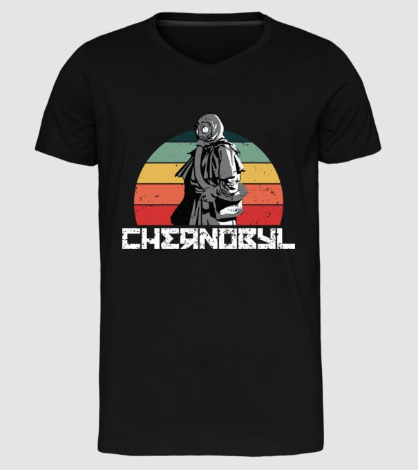Retro chernobyl model negru pe tricou