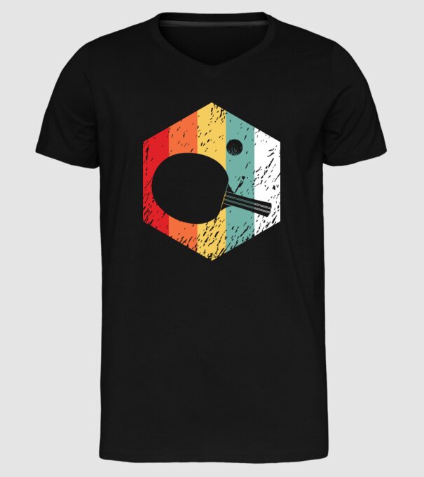 Retro Ping Pong model negru pe tricou