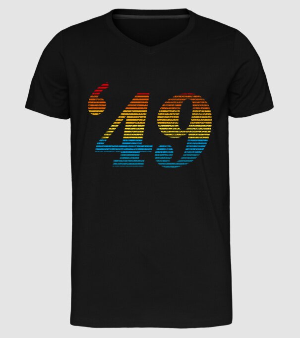 Retro Birthday 1949 model negru pe tricou