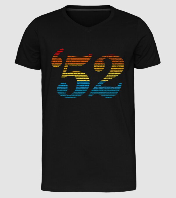 Retro Birthday 1952 model negru pe tricou