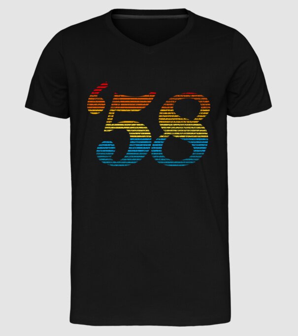 Retro Birthday 1958 model negru pe tricou