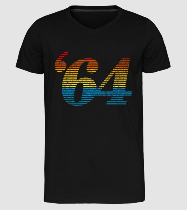 Retro Birthday 1964 model negru pe tricou