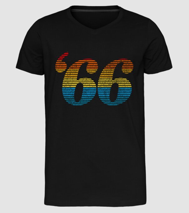Retro Birthday 1966 model negru pe tricou