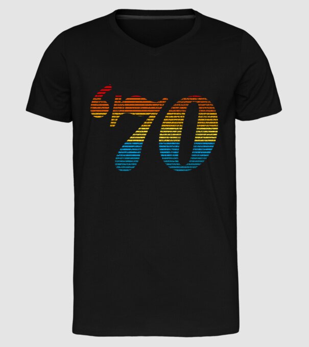 Retro Birthday 1970 model negru pe tricou