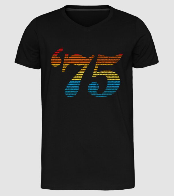 Retro Birthday 1975 model negru pe tricou
