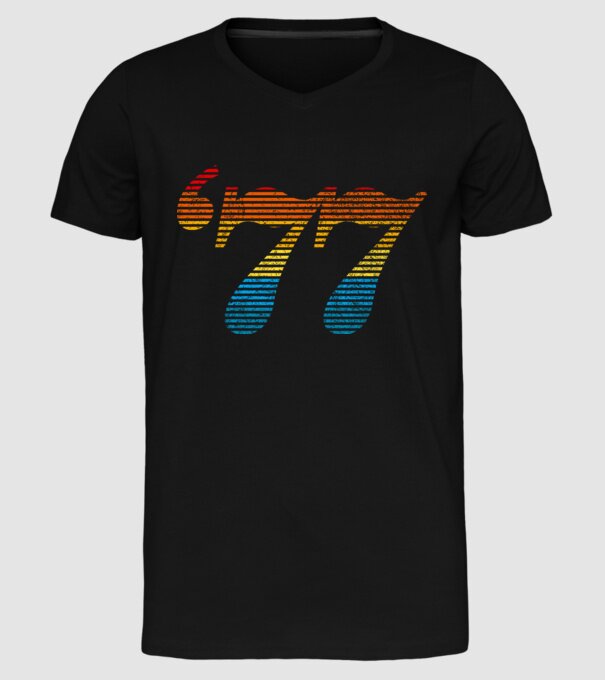 Retro Birthday 1977 model negru pe tricou