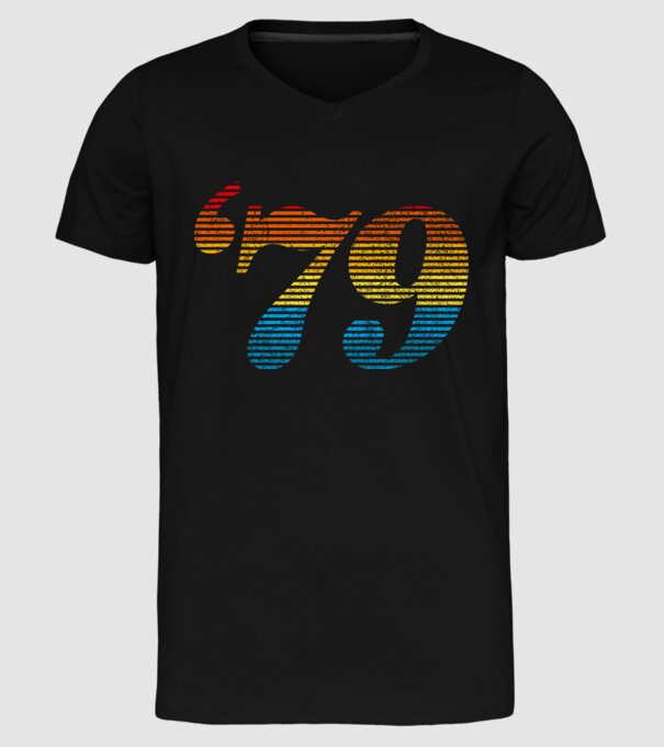 Retro Birthday 1979 model negru pe tricou