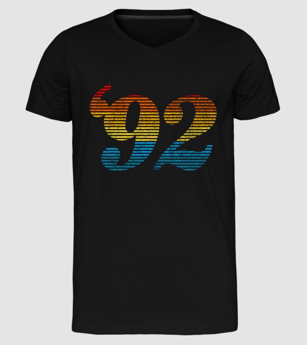 Retro Birthday 1992 model negru pe tricou