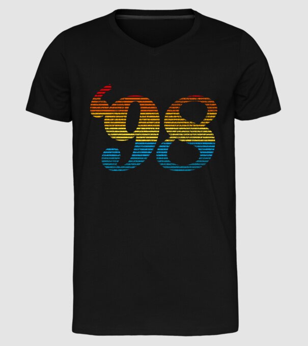 Retro Birthday 1998 model negru pe tricou