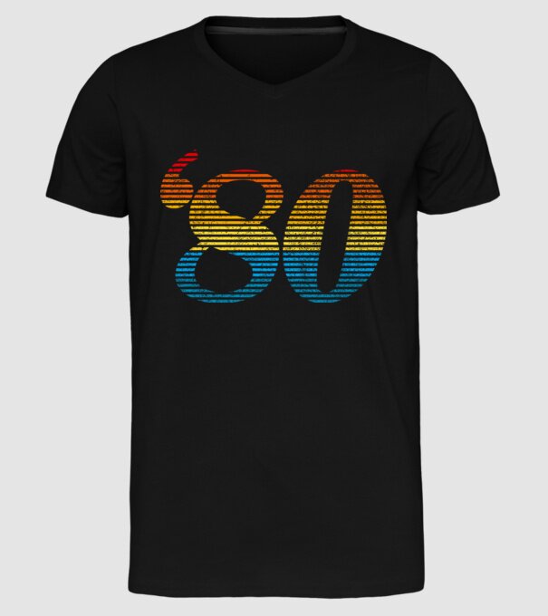 Retro Birthday 1980 model negru pe tricou