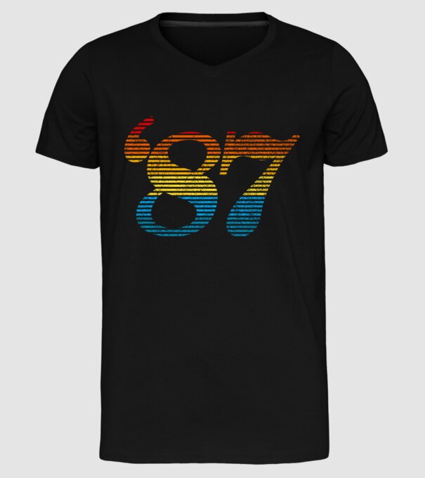 Retro Birthday 1987 model negru pe tricou