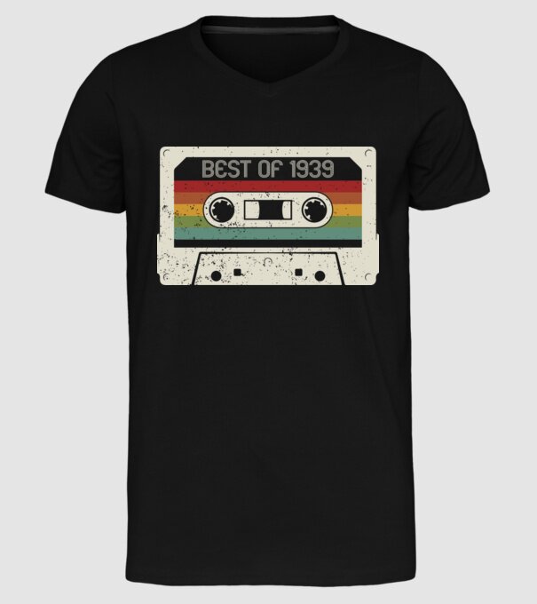 retro tape 1939 vintage model negru pe tricou