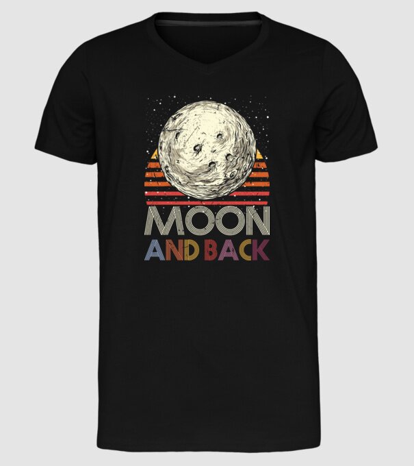 Retro vintage love you to the moon and back MOON model negru pe tricou