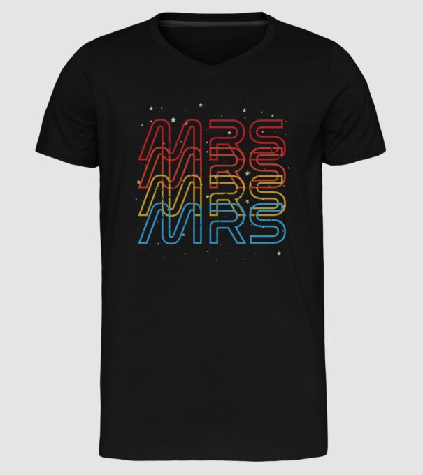 Retro vintage nasa couple mrs model negru pe tricou
