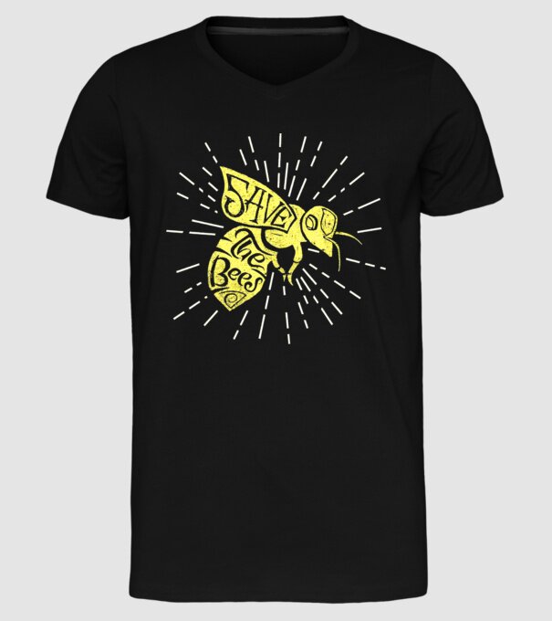 Save the bees model negru pe tricou