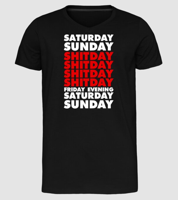 Shitday model negru pe tricou