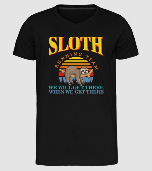 SLOTH running team model negru pe tricou