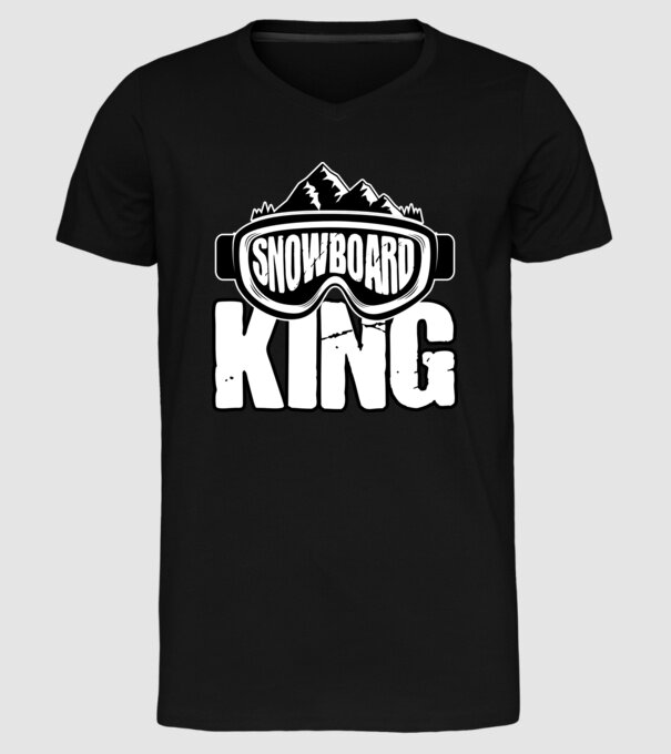 Snowboard king 01 model negru pe tricou
