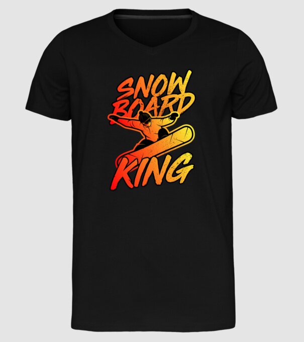snowboard king model negru pe tricou