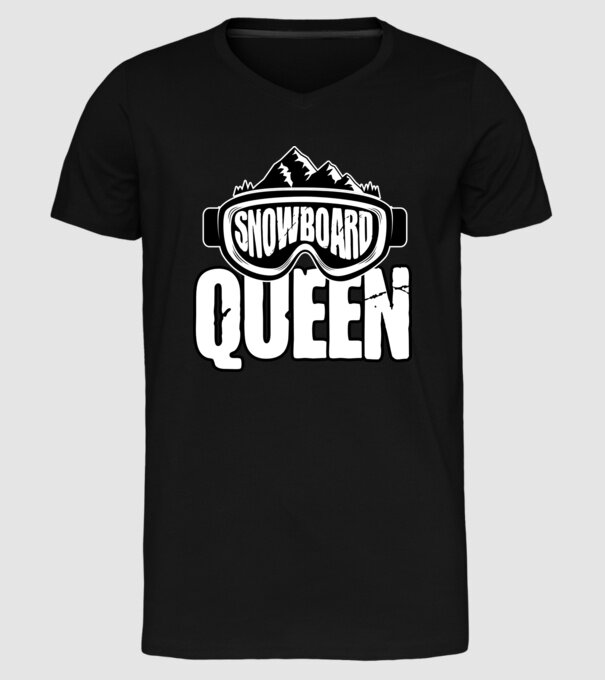 snowboard queen 01 model negru pe tricou