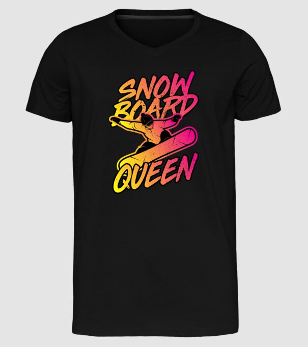 snowboard queen model negru pe tricou