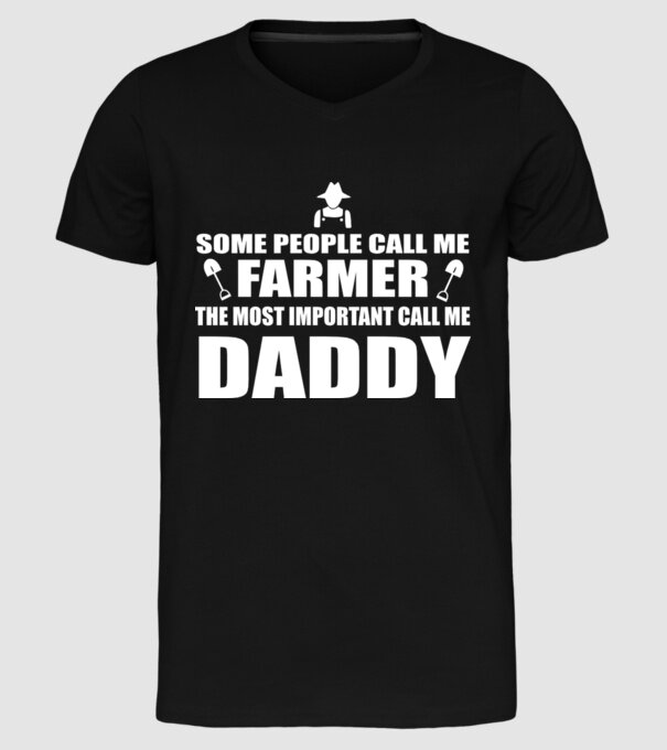 Some people call me farmer pentru Tata model negru pe tricou