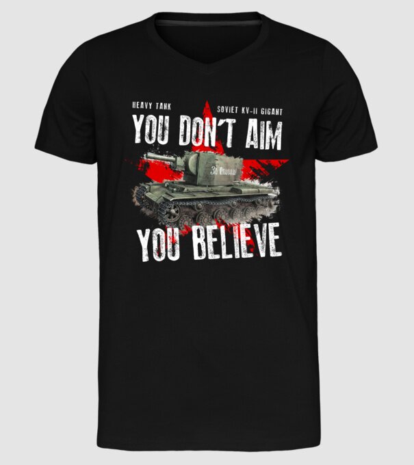 Soviet kv-II model negru pe tricou