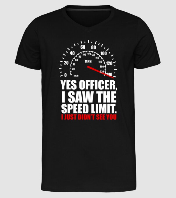 Speed limit model negru pe tricou