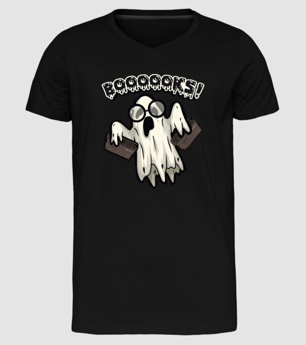 Spooky boookworm model negru pe tricou