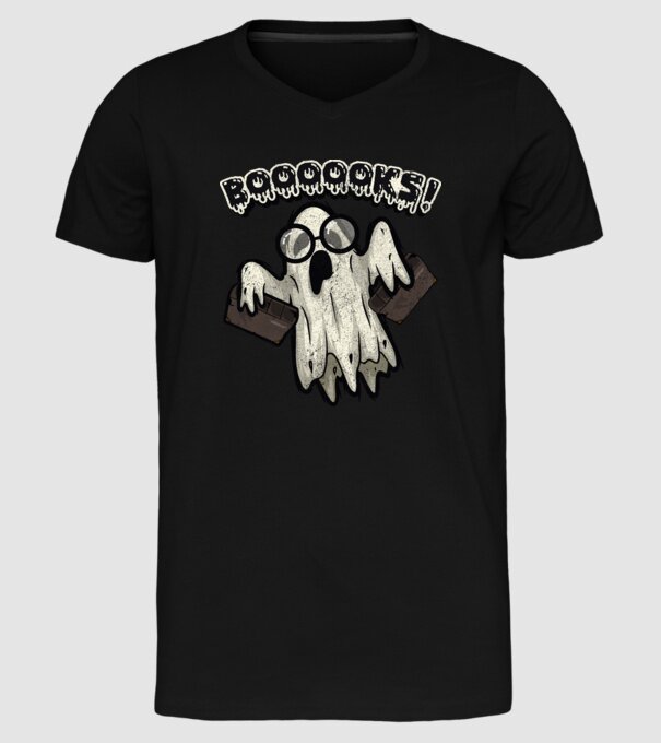 Spooky booookworm model negru pe tricou