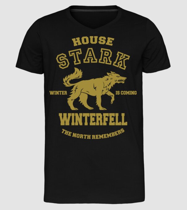 stark model negru pe tricou
