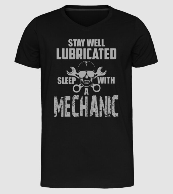 Stay well lubricated model negru pe tricou