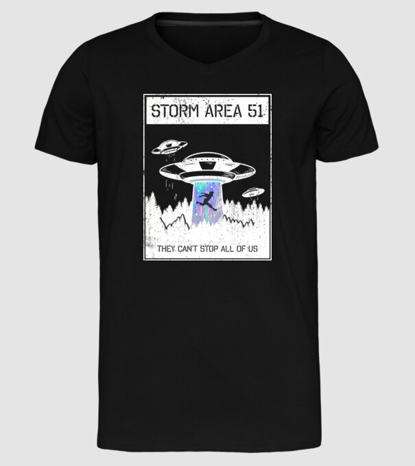 'Storm area 51 - They can''t stop all of us' model negru pe tricou