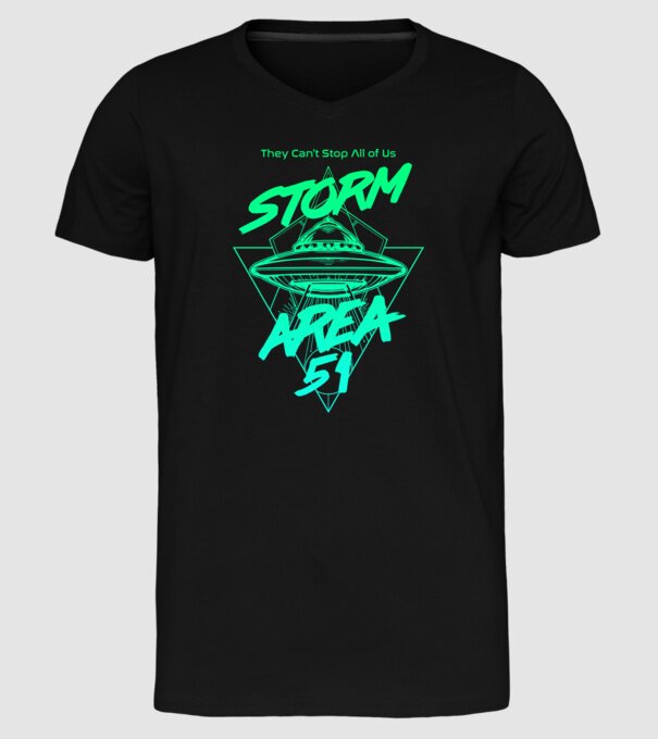 Storm area 51 ufo green model negru pe tricou
