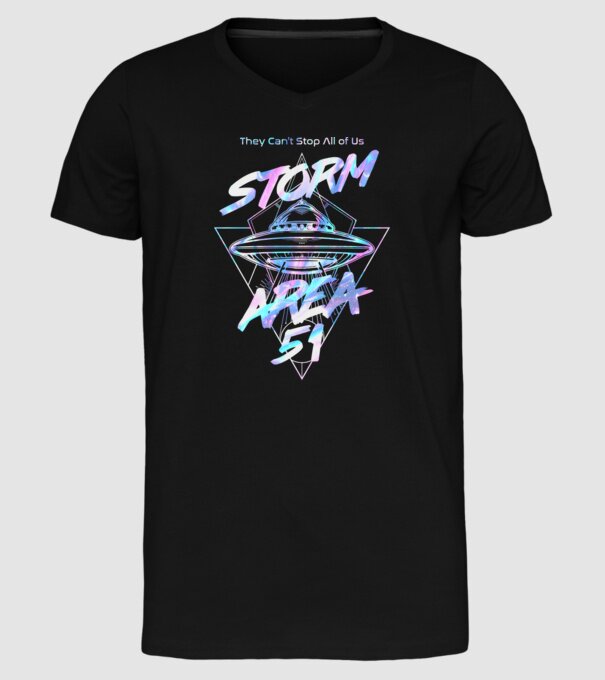 storm area 51 ufo holo model negru pe tricou