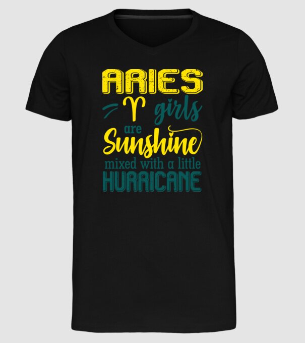 Sunshine with Hurricane ARIES model negru pe tricou