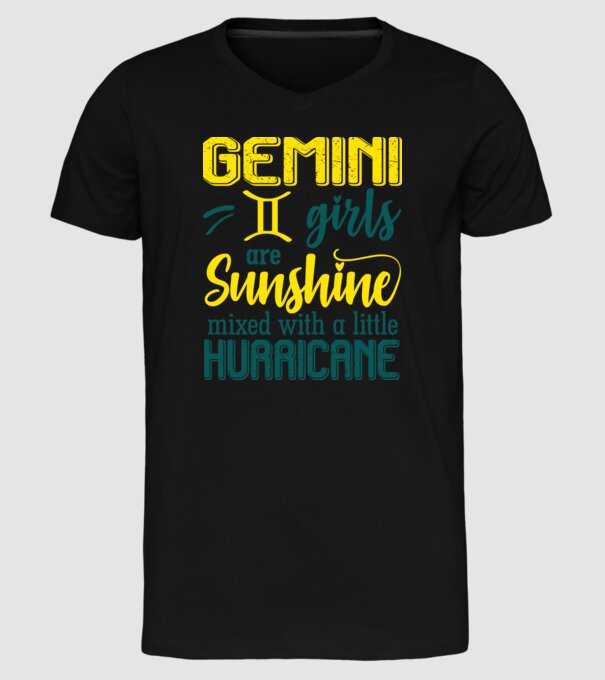 Sunshine with Hurricane GEMINI model negru pe tricou
