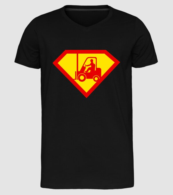 Stivuitorist profesionist model negru pe tricou