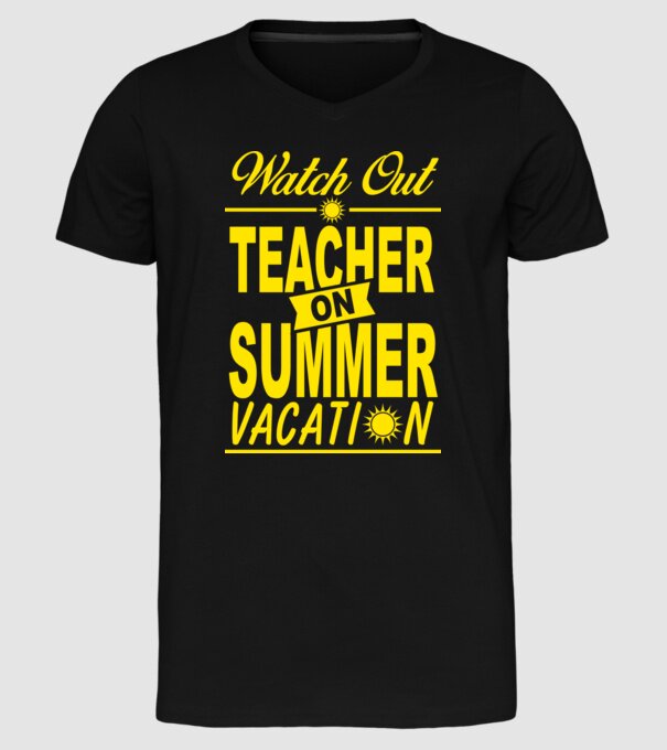 Profesor vacanță de vară ENG model negru pe tricou
