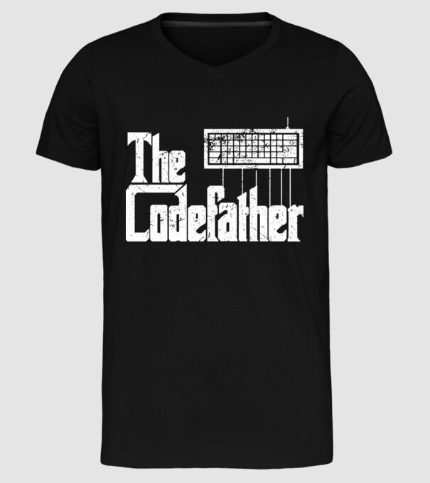 Tricou programator The Codefather model negru pe tricou