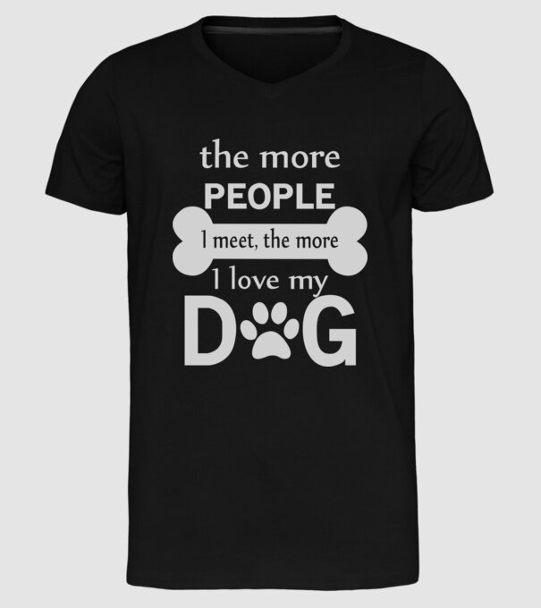 The more people i meet model negru pe tricou